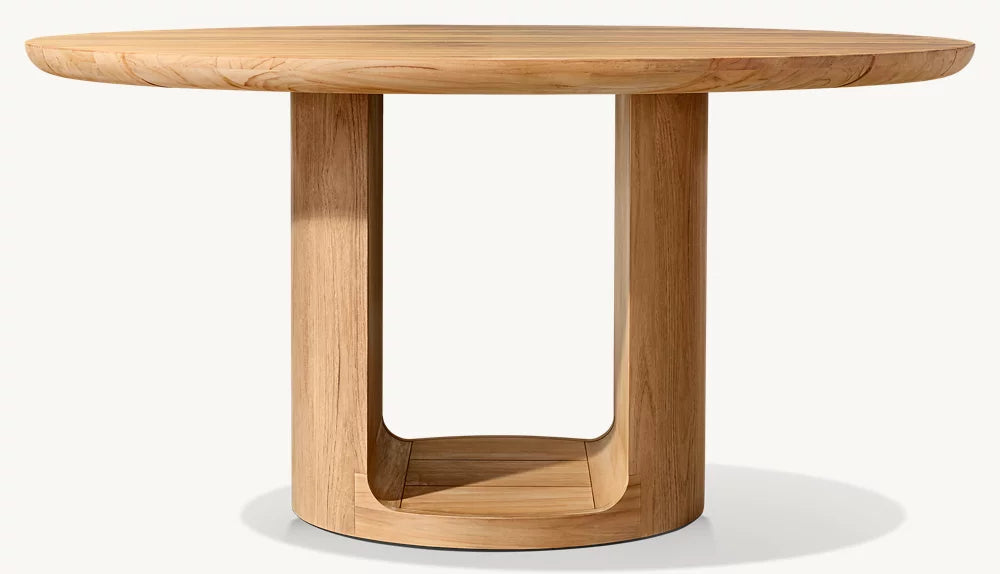 RH Oslo Open Teak Round Dining Table