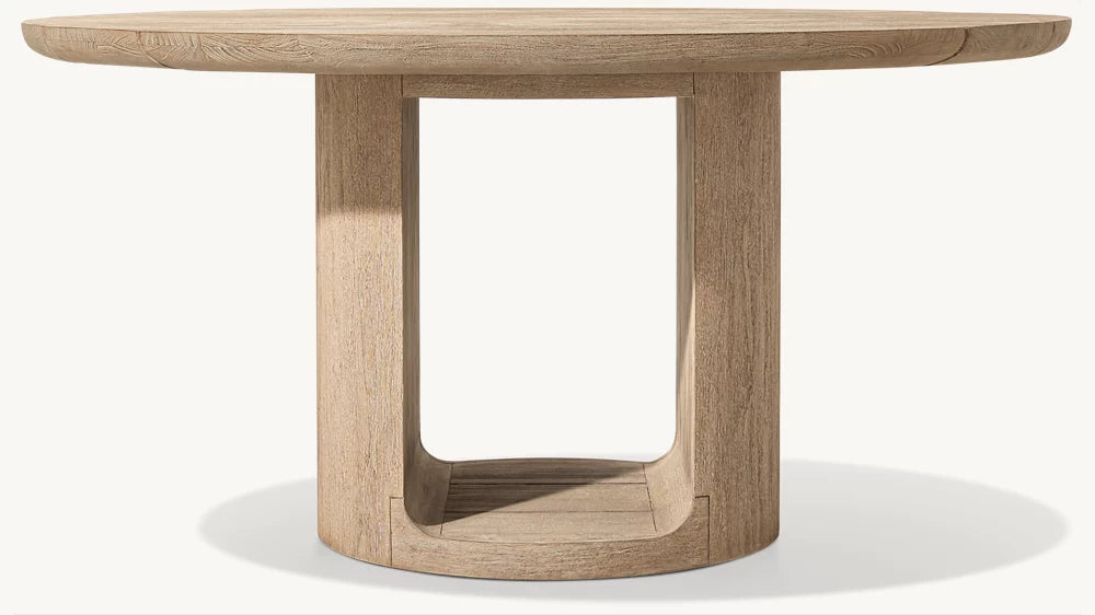 RH Oslo Open Teak Round Dining Table