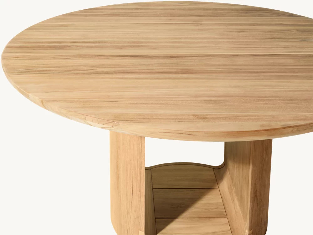 RH Oslo Open Teak Round Dining Table