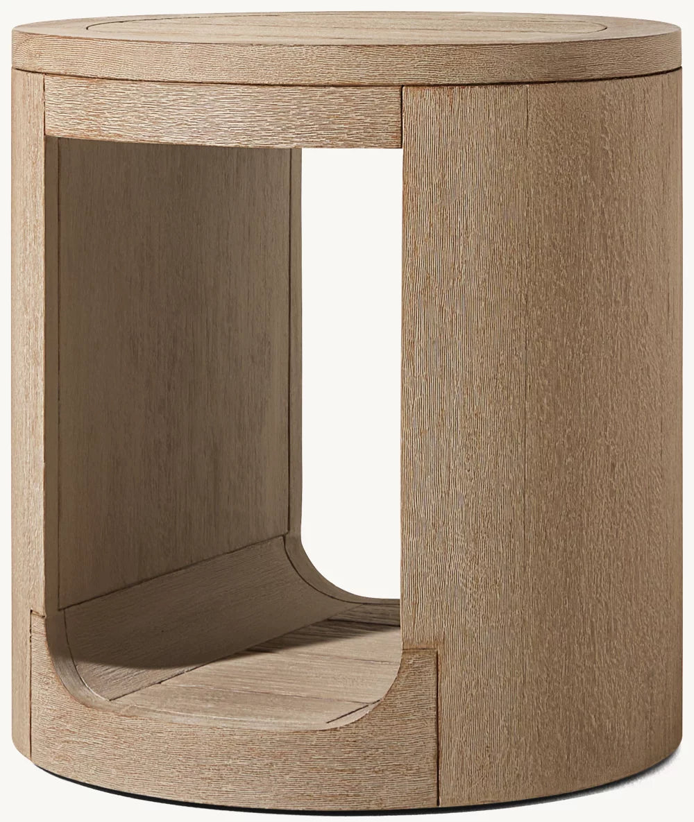 RH Oslo Open Teak Side Table