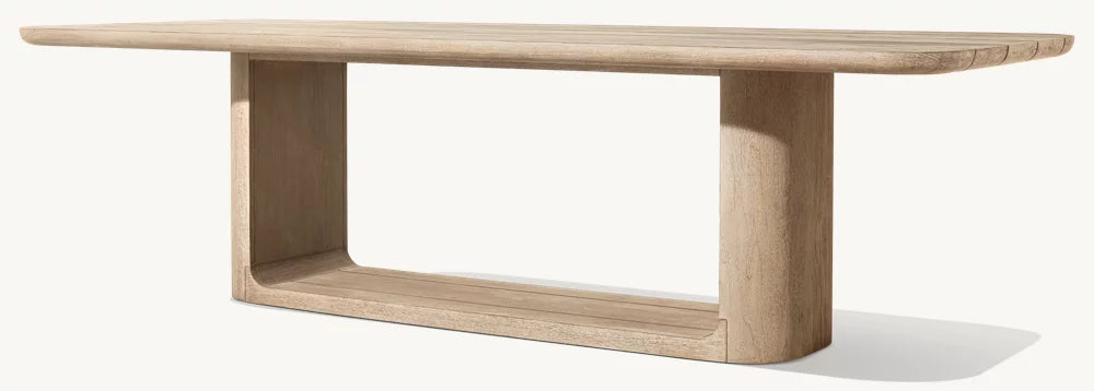 RH Oslo Open Teak Rectangular Dining Table