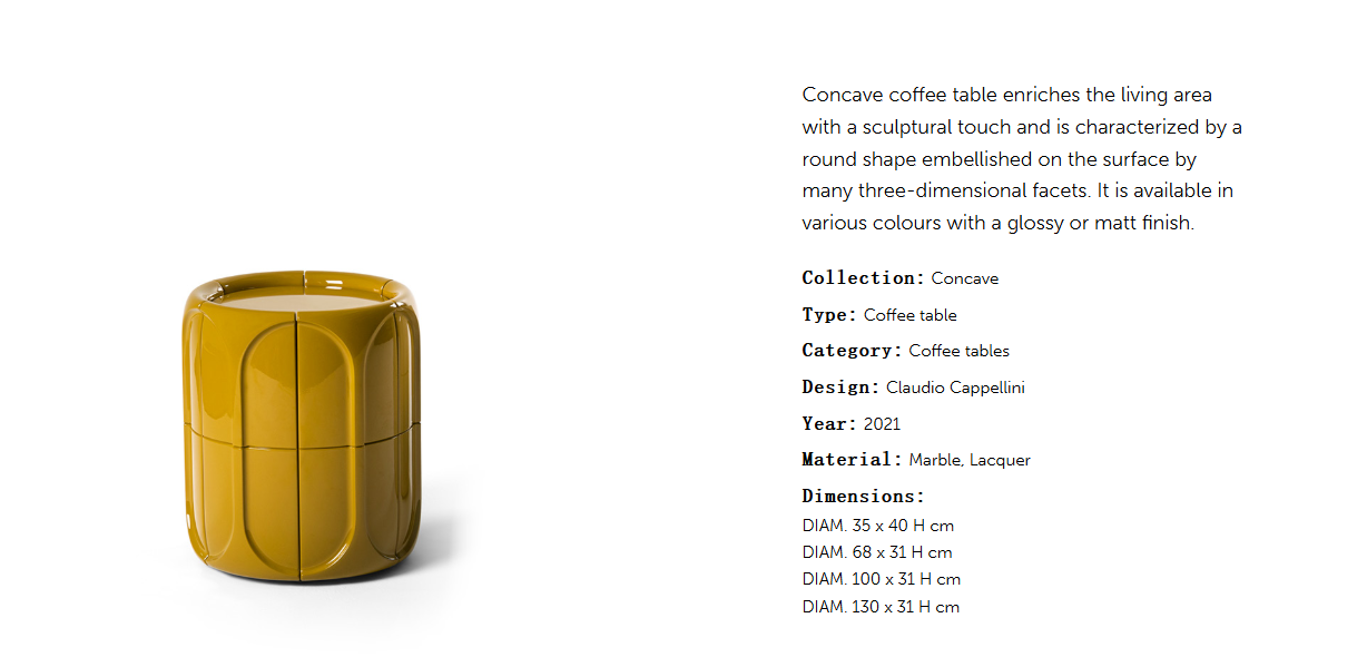 Cornelio Cappellini Concave Side Table