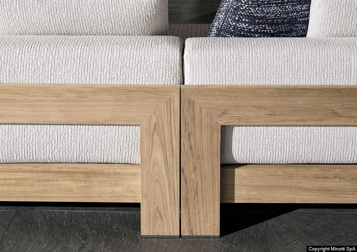 Minotti Alison Iroko Nature Outdoor sofa
