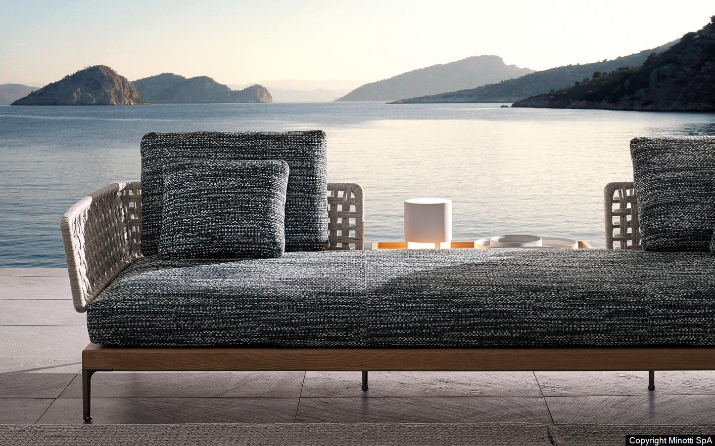 Minotti Patio Teak Outdoor sofa