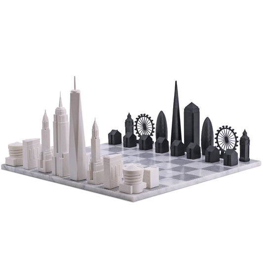 London vs New York Chess Board, Marble