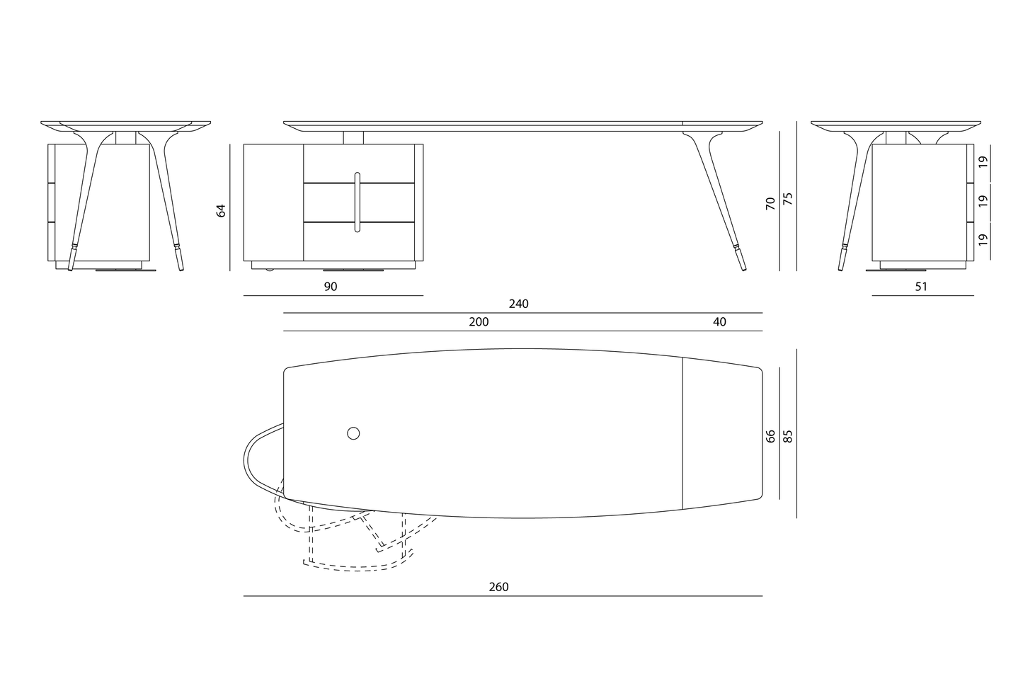 Visionnaire Wilshire Writing Table