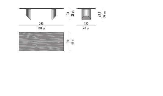 Minotti Wedge Dining Table