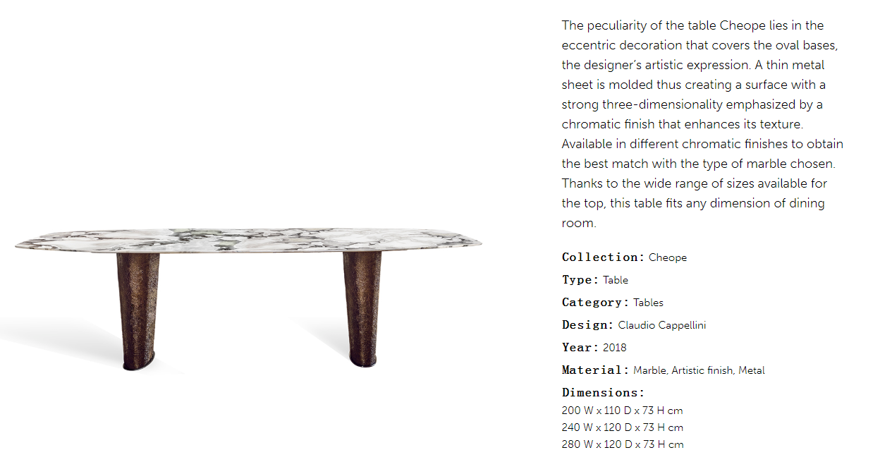 Cornelio Cappellini Cheope Dinning Table