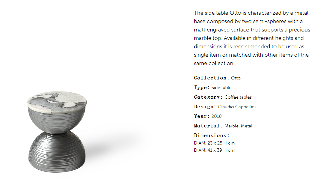 Cornelio Cappellini Otto Side Table