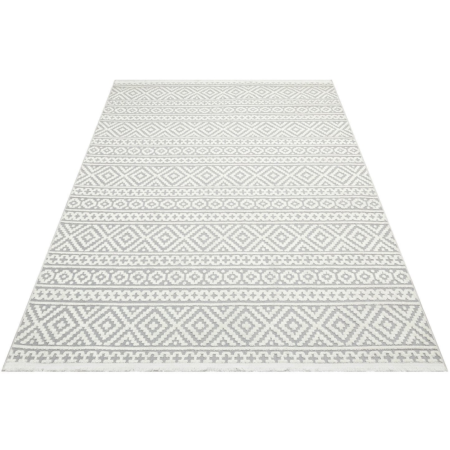 Jazz Silver Patterned Outdoor Rug