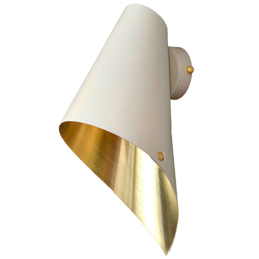 Arc' Wall Light, Brushed Brass & White