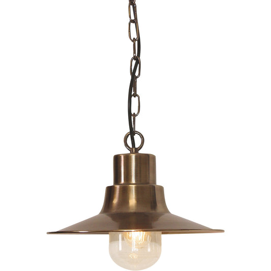 Aged Brass Outdoor Pendant