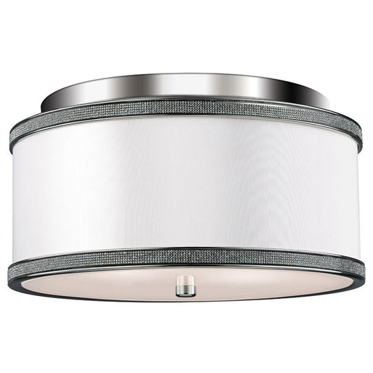 Elmgreen 2-Light Flush Mount Ceiling Light, Polished Nickel