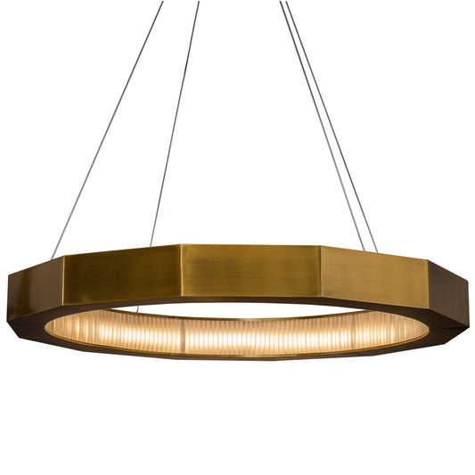 Granton Integrated LED Glass Rod Ring Pendant, Gold