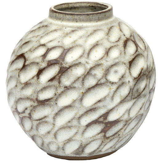 Ripples Ceramic Vase, Rustic White