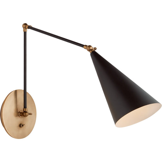 Clemente Black Double Arm Library Sconce