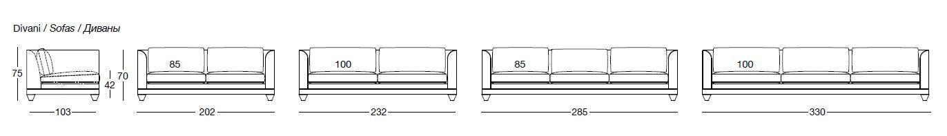 Longhi Chopin Classic Sofa