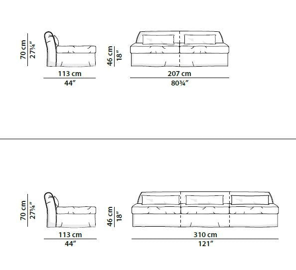 Baxter Housse Mono Sofa