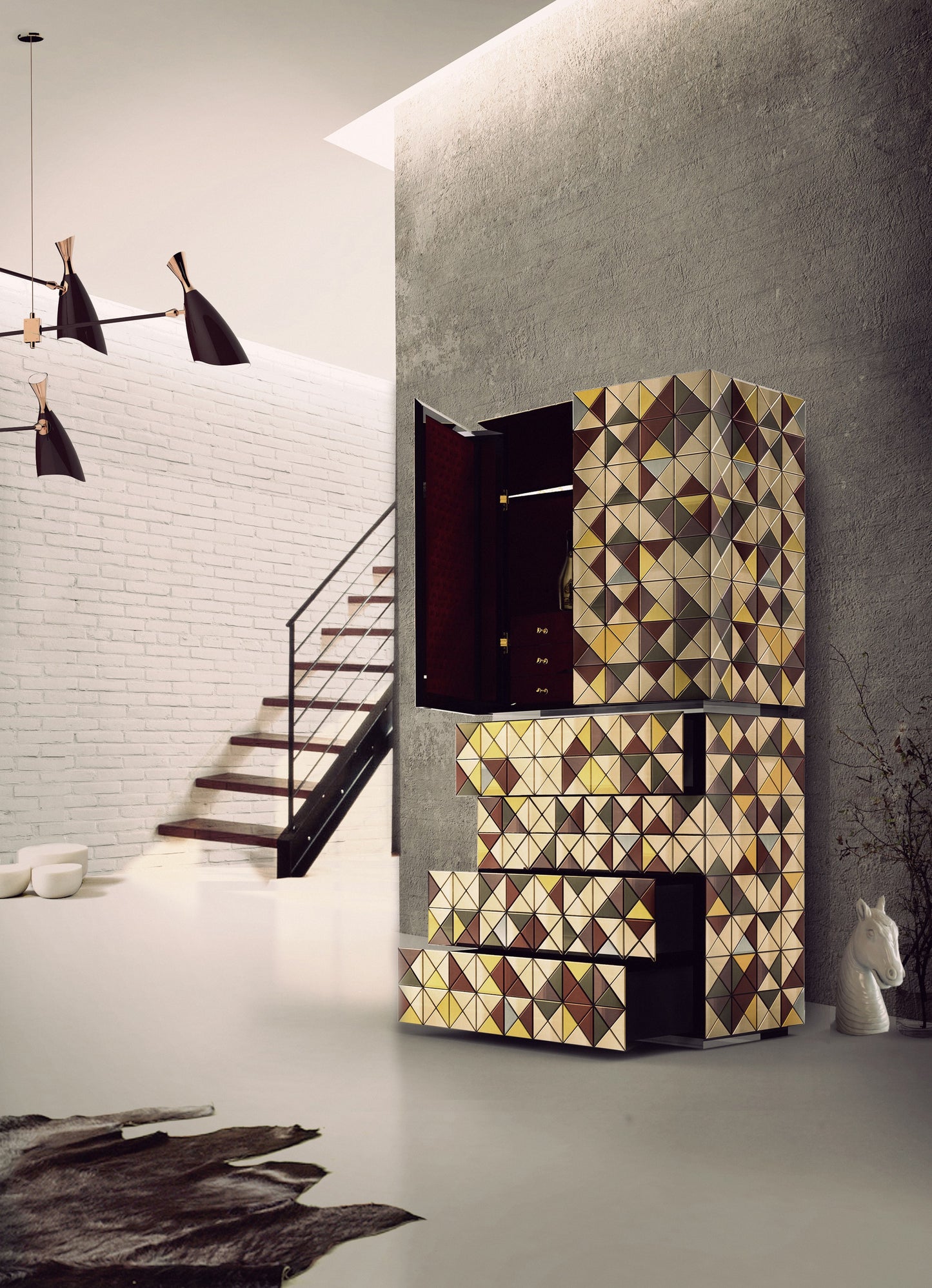 Boca Do Lobo Pixel Anodized Wine Cabinet