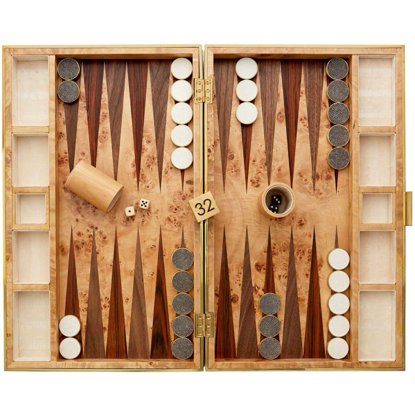 Chocolate Shagreen Backgammon Set