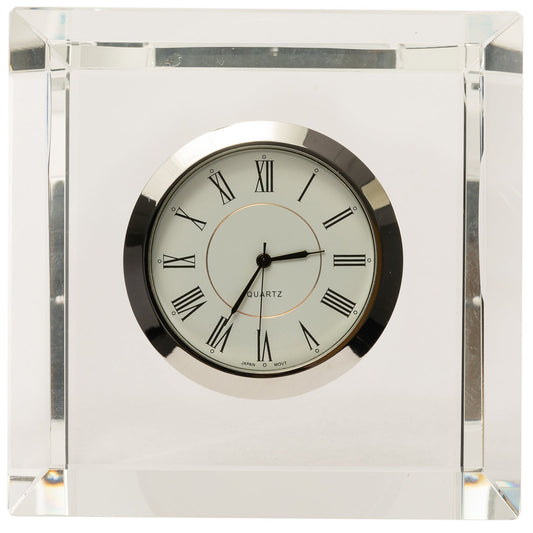 Facette Crystal Glass Clock