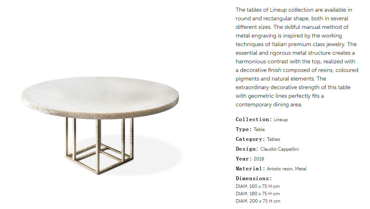 Cornelio Cappellini Lineup Dinning Table