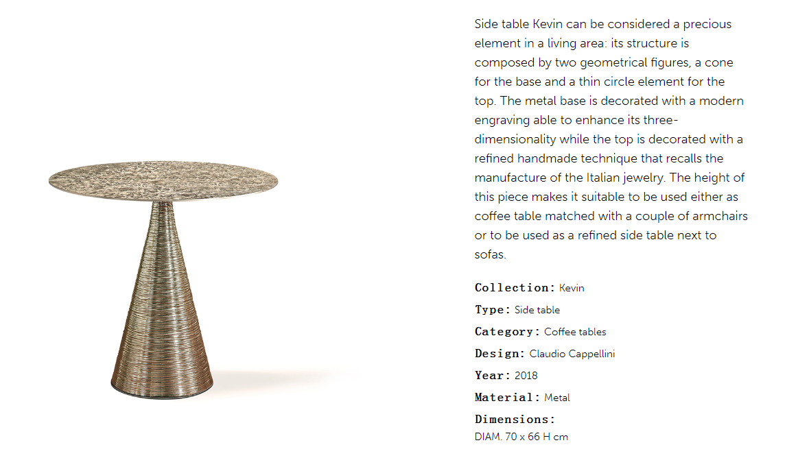 Cornelio Cappellini Kevin Side Table