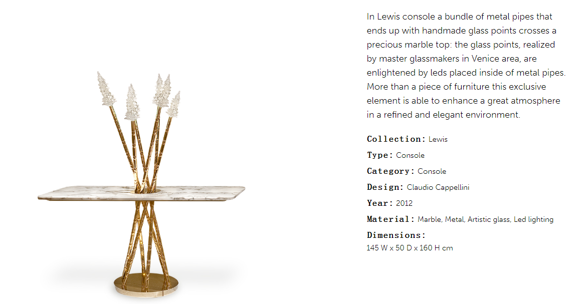 Cornelio Cappellini Lewis Console Table