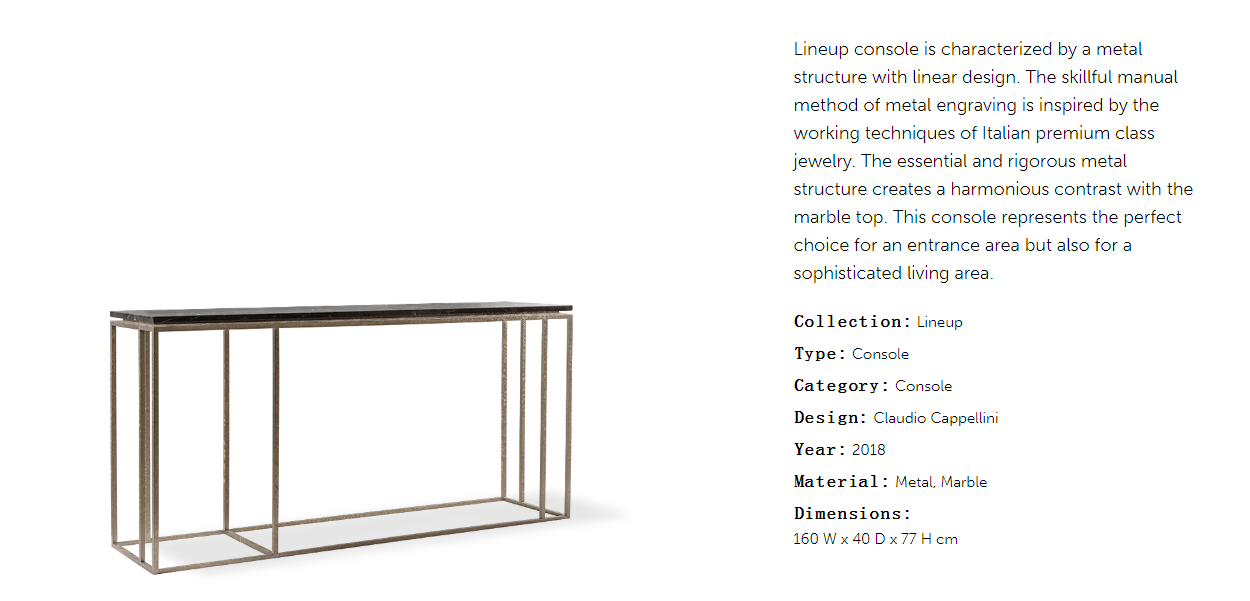 Cornelio Cappellini Lineup Console Table