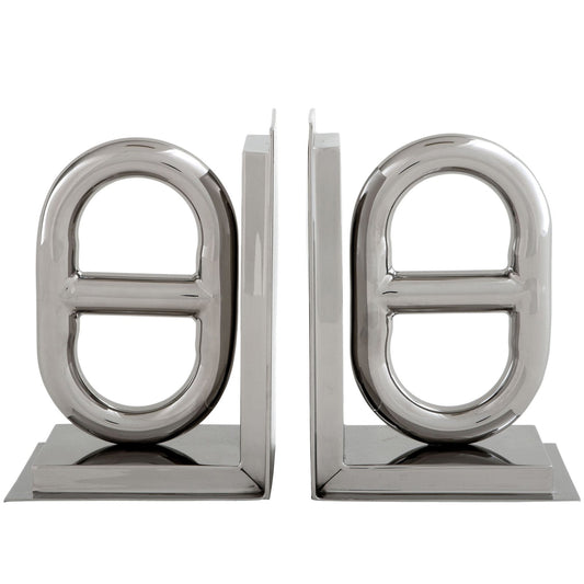 Nevis Bookends, Silver, Set of 2