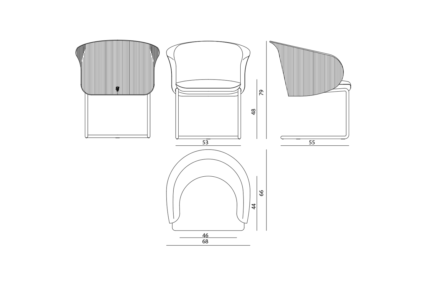 Visionnaire Carmen Steel Dining Chair