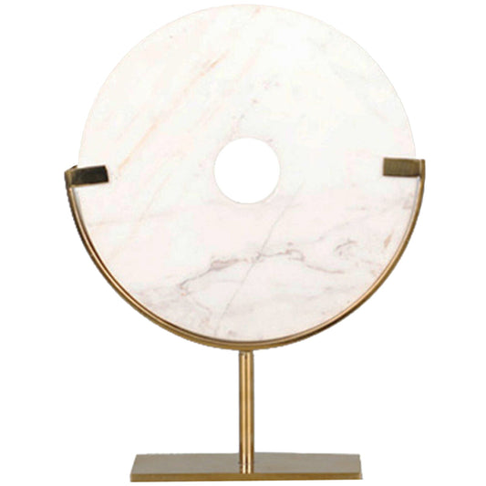 Circular Marble Sculpture, White