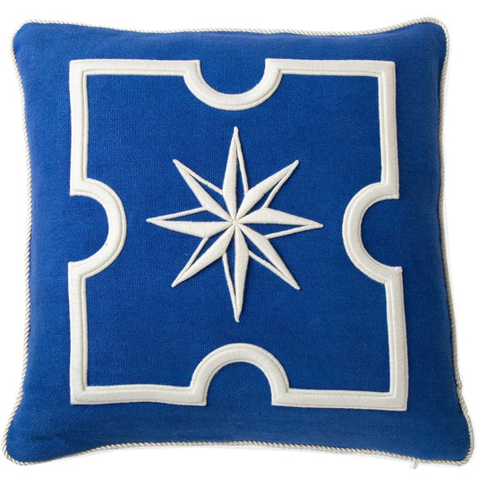 Maxime Blue & White Star Cushion
