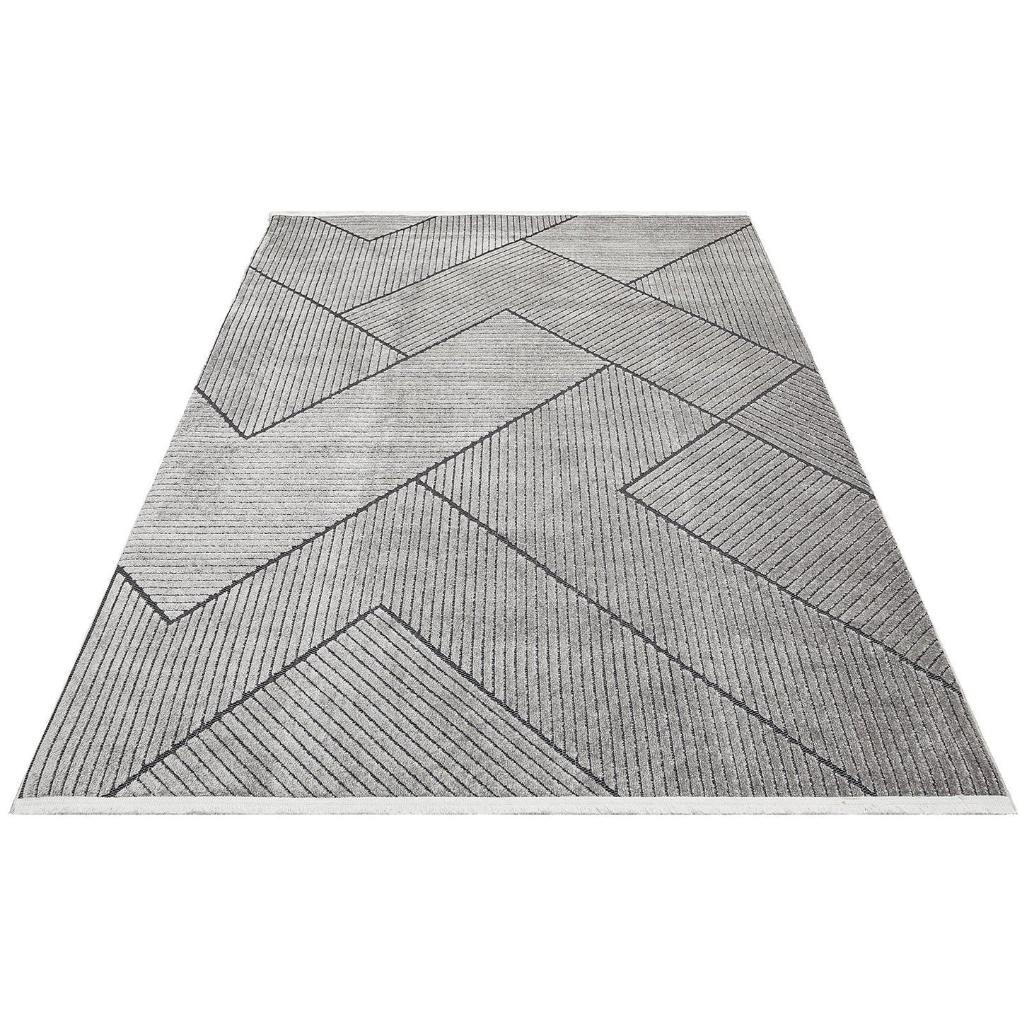 Jazz Grey & Black Geometric Outdoor Rug