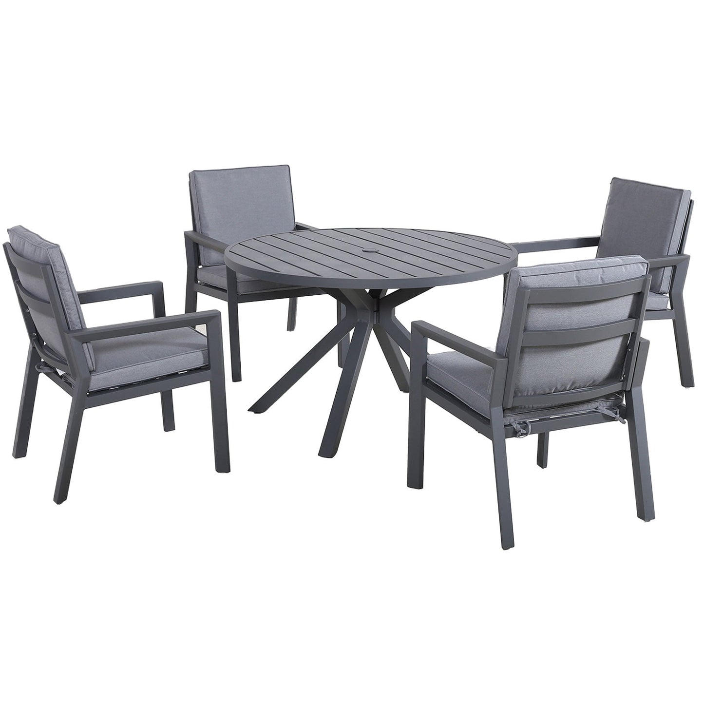 New York Outdoor 4 Seat Round Dining Set