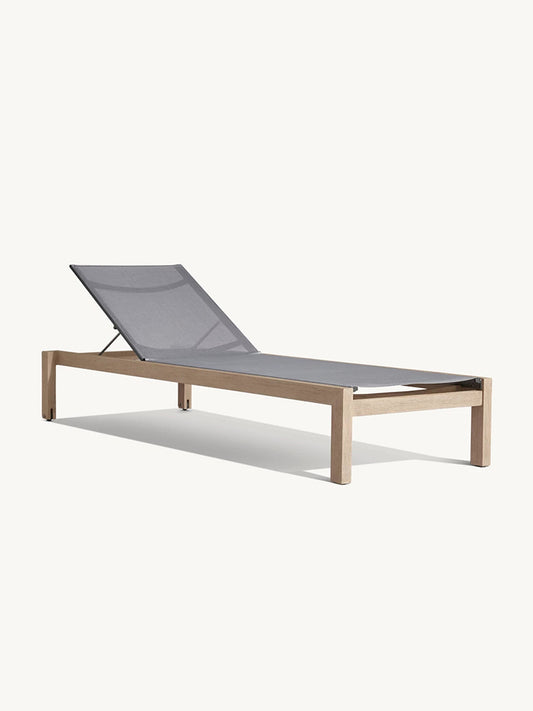 RH Aegean Teak & Mesh Stacking Chaise