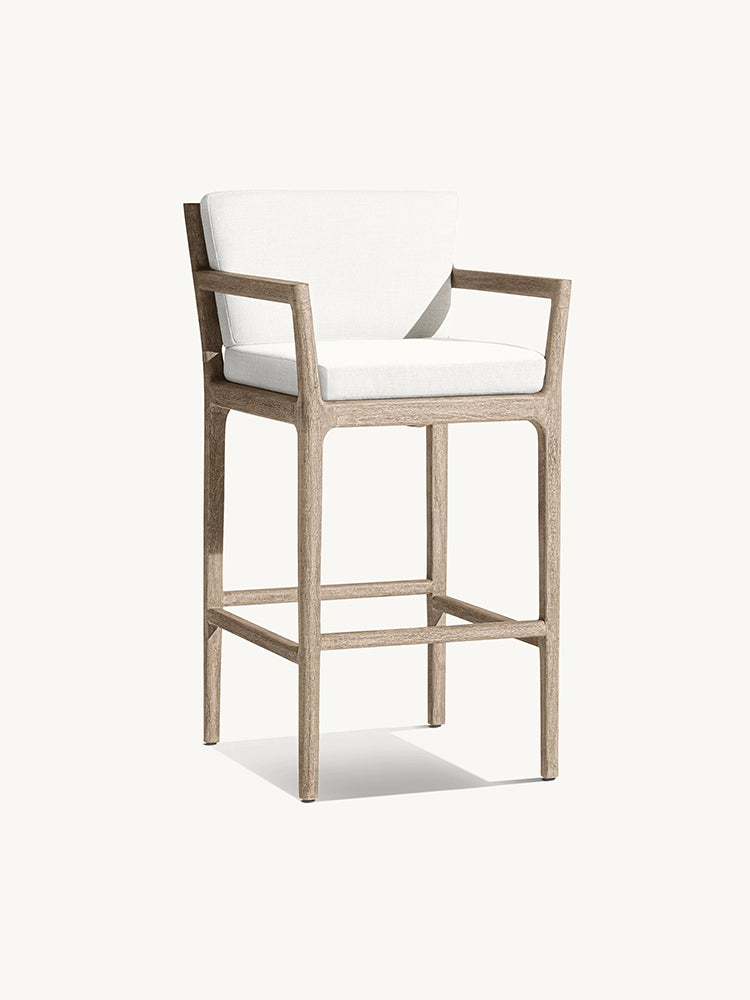 RH Laurel Teak Bar & Counter Stool – daylight