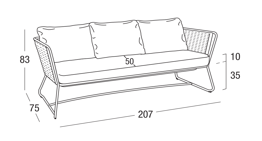 Roberti Rattan ART. 9743 sofa