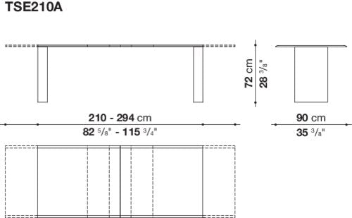 B&B Assiale Dinning Table