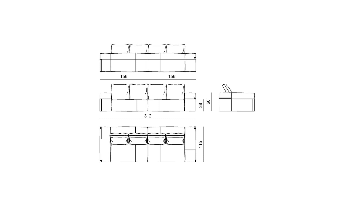 Visionnaire Bomber Dual Sofa