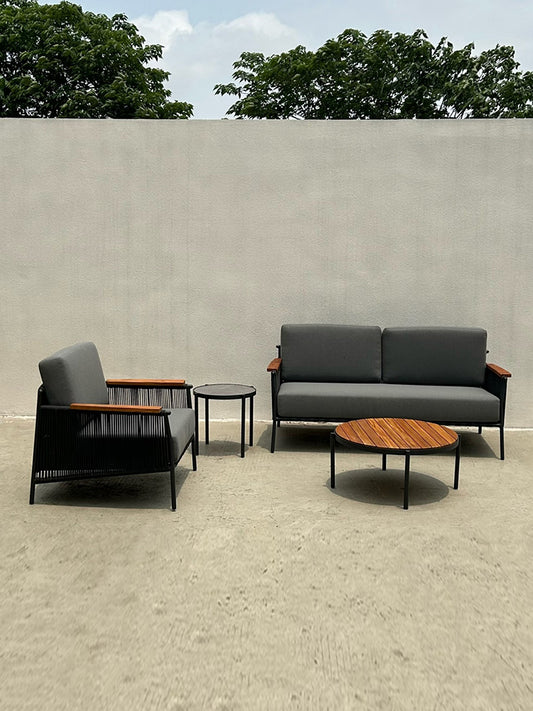 Aluminum+Teak sofa