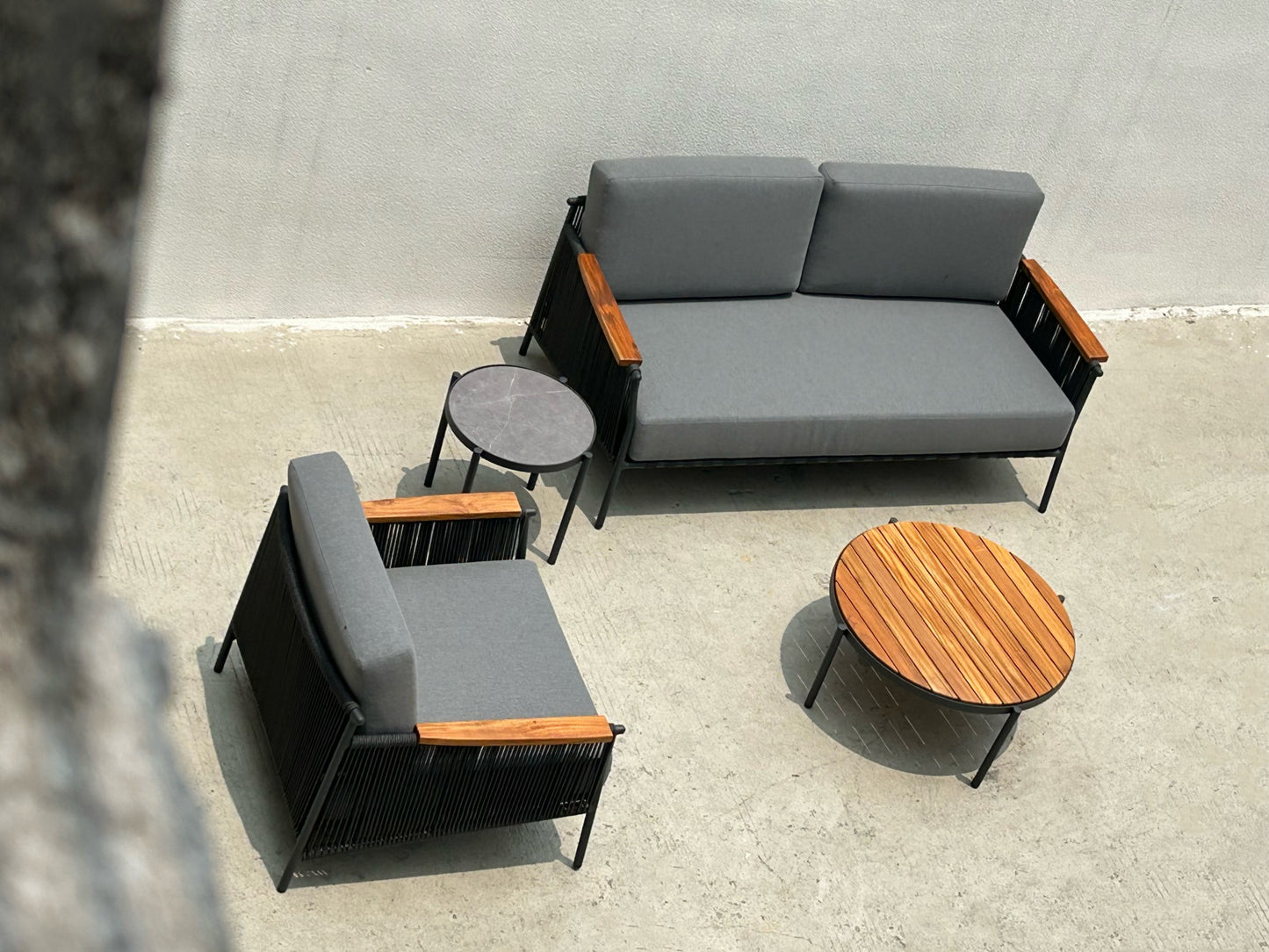 Aluminum+Teak sofa