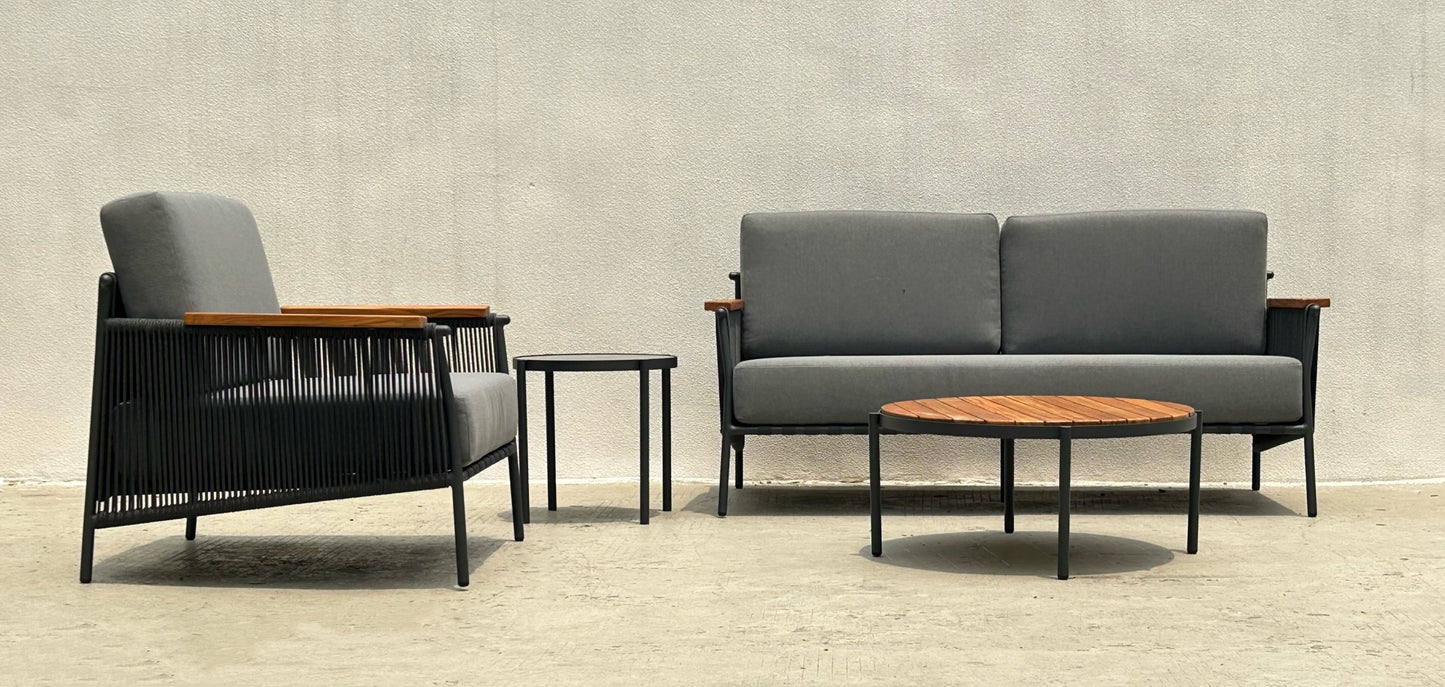 Aluminum+Teak sofa