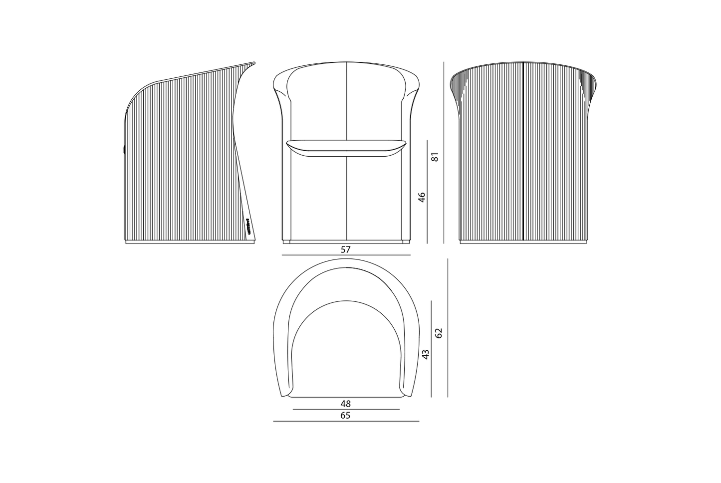 Visionnaire Carmen Padded Dining Chair