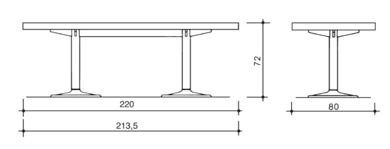 Cassina 11 Table Pieds Corolle Dining Table