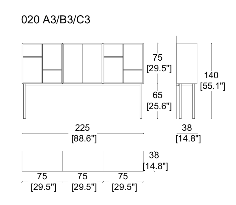 Cassina 20 Casiers Standard Sideboard