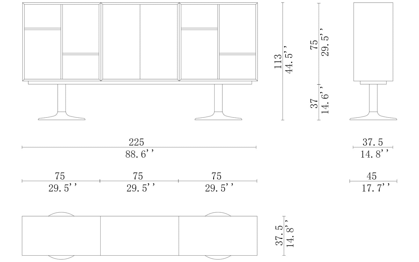 Cassina 20 Casiers Standard Sideboard