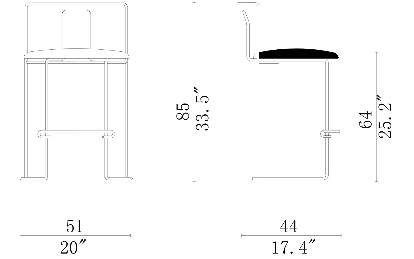 Cassina Gaja Bar Chair