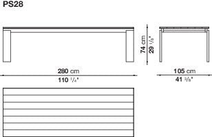 B&B Parallel Structure Dinning Table