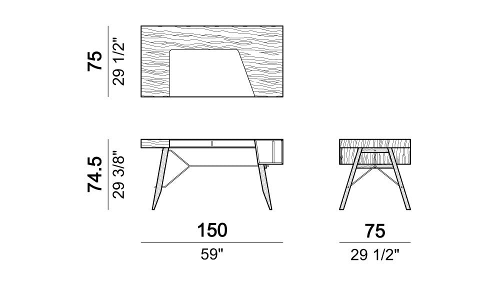Arketipo Inkiostro Writing Table